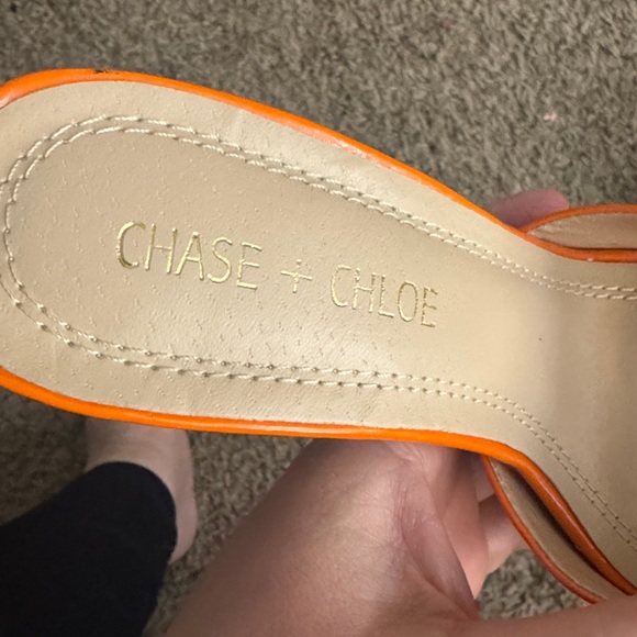 Chase + Chloe Orange Platform Mule Heels Size 5.5 - Picture 8 of 12